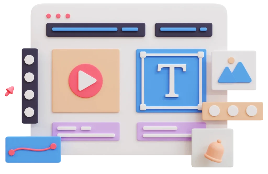 Web Design Graphic with desktop screen